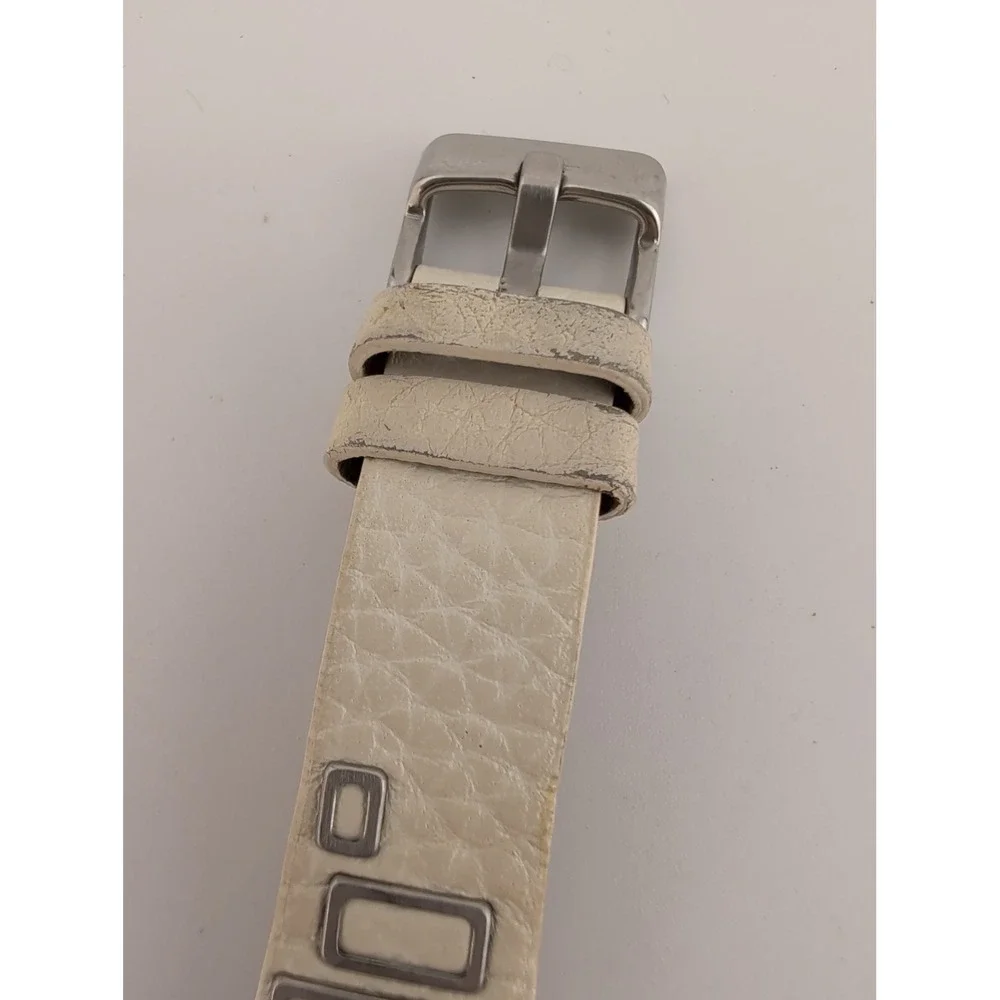 Fossil Women's Watch 27mm Case White Leather Band JR-9643 w/ Box New Battery